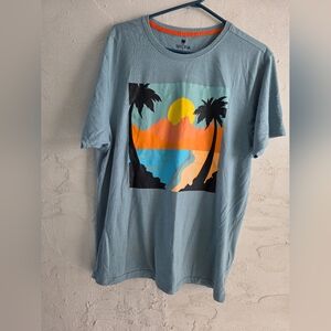 Tentree Light Blue Tropical Graphic Tee